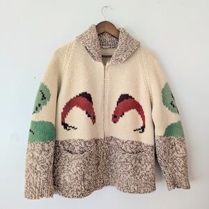 Vintage Fisherman Motif Wool Sweater